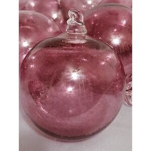 Art Glass Hand Blown Christmas Ornament, Pink/cranberry Gorgeous! 23 Available